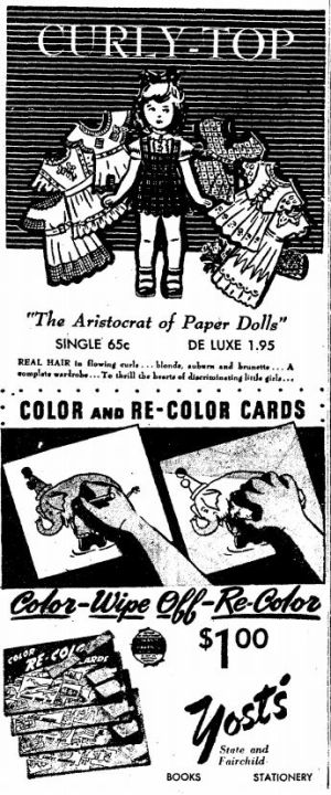 Wisconsin State Journal toy ads: 1940s